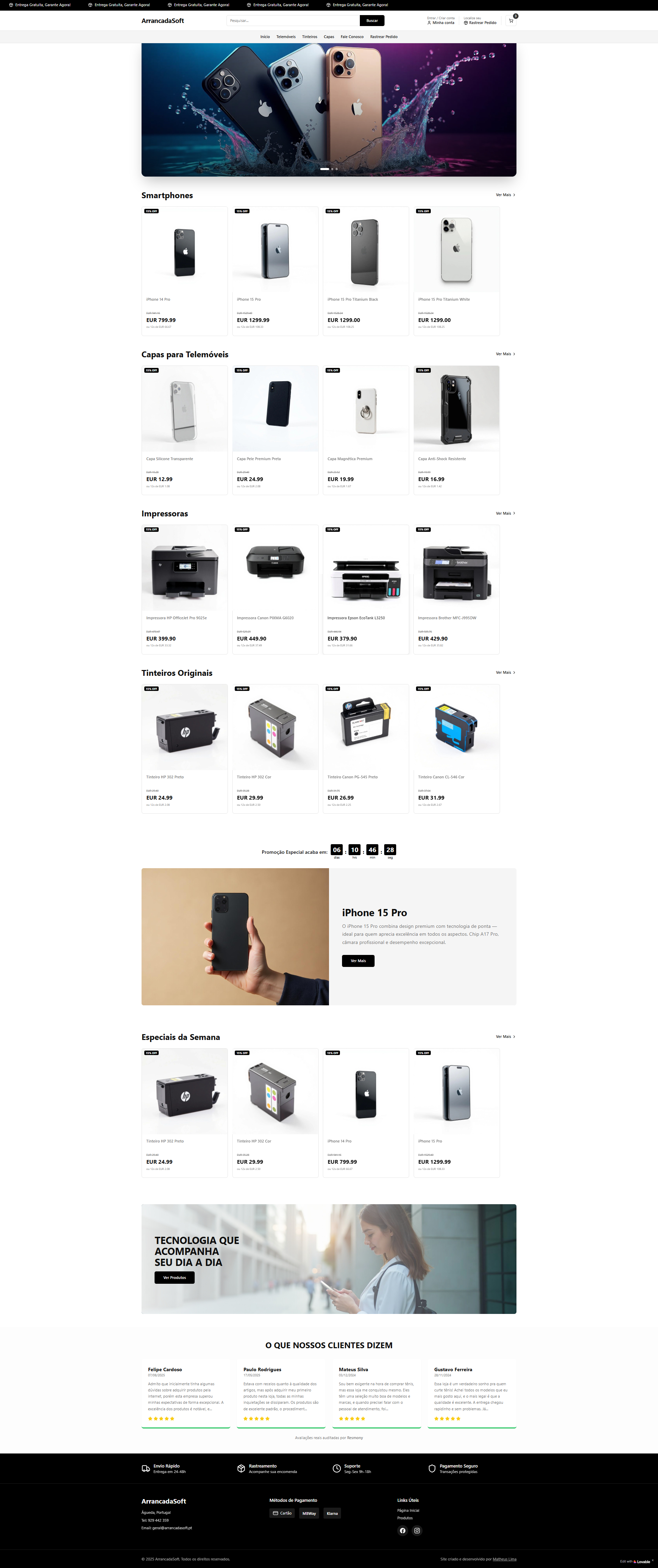 Arrancadas Soft - Tech E-commerce